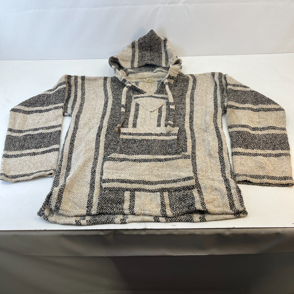 Genuine Artesenias Mexican Baja Hoodie Pullover Hippie Festival Beige size L