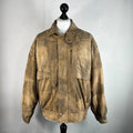 The Vali Collection Soft Leather Jacket 80s Brown Distressed Look size XL