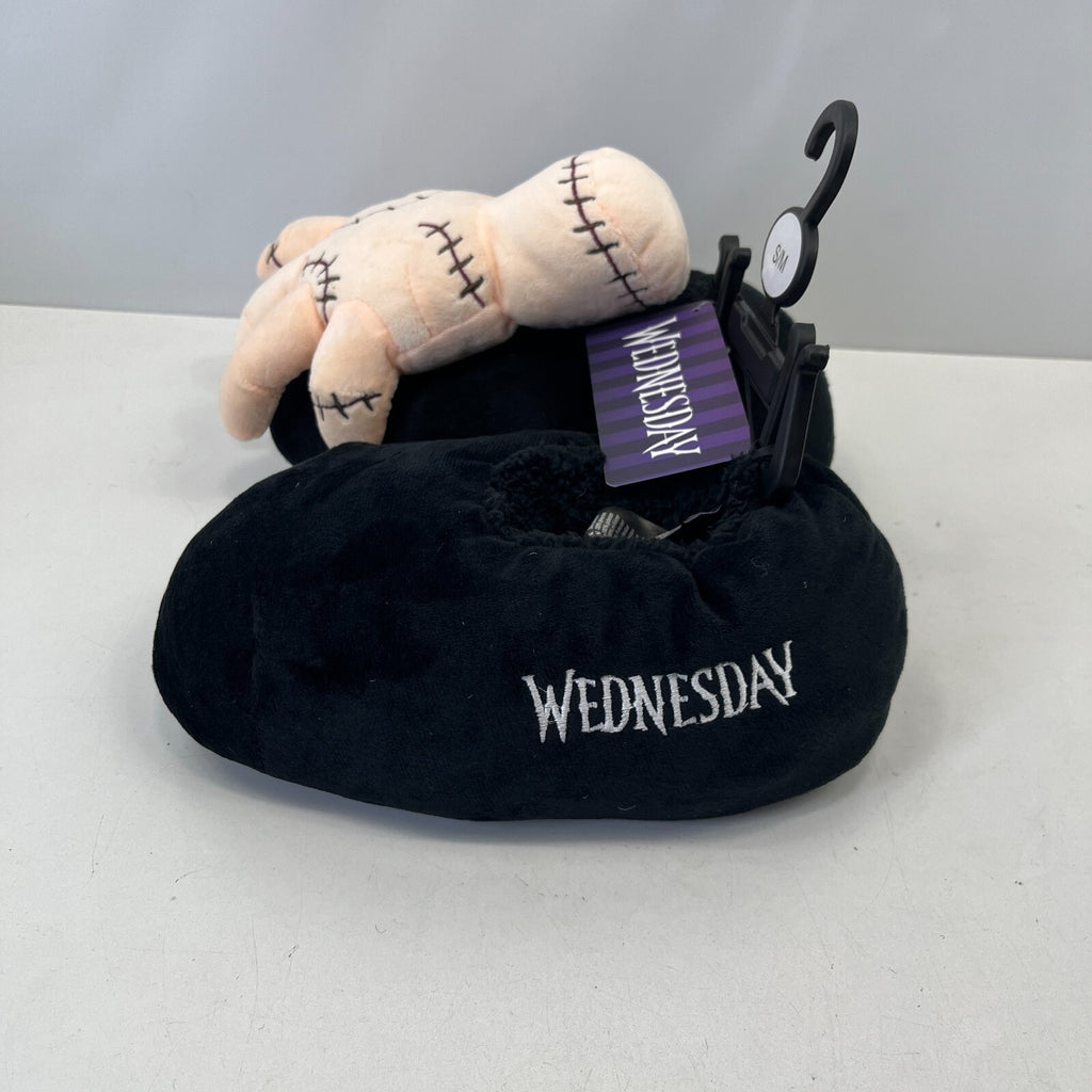 Wednesday Thing Black Goth Slippers Novelty Black Shoes size S/M