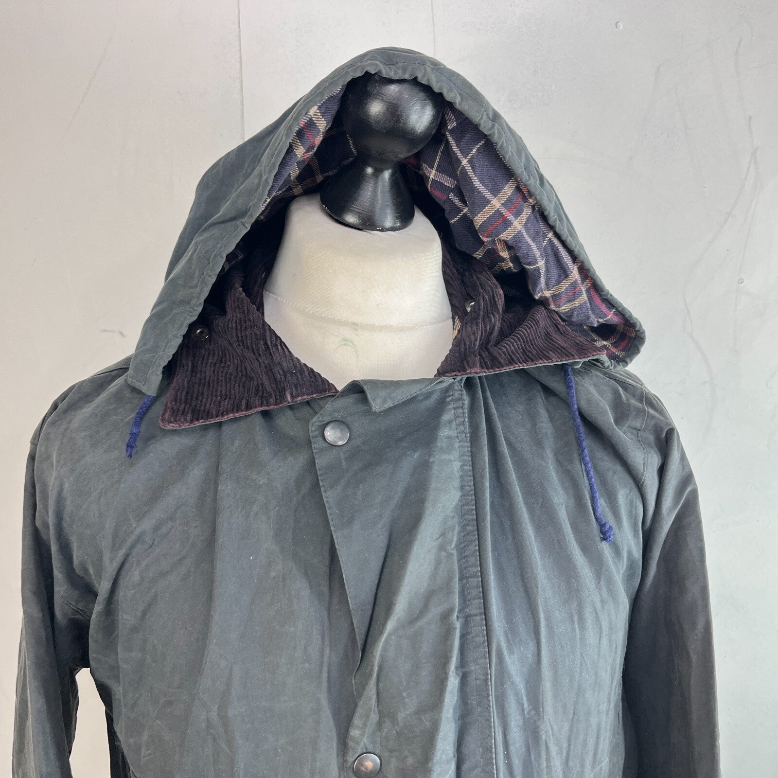 Miller & Simons Wax Jacket in Black with Removable Hood UK size S