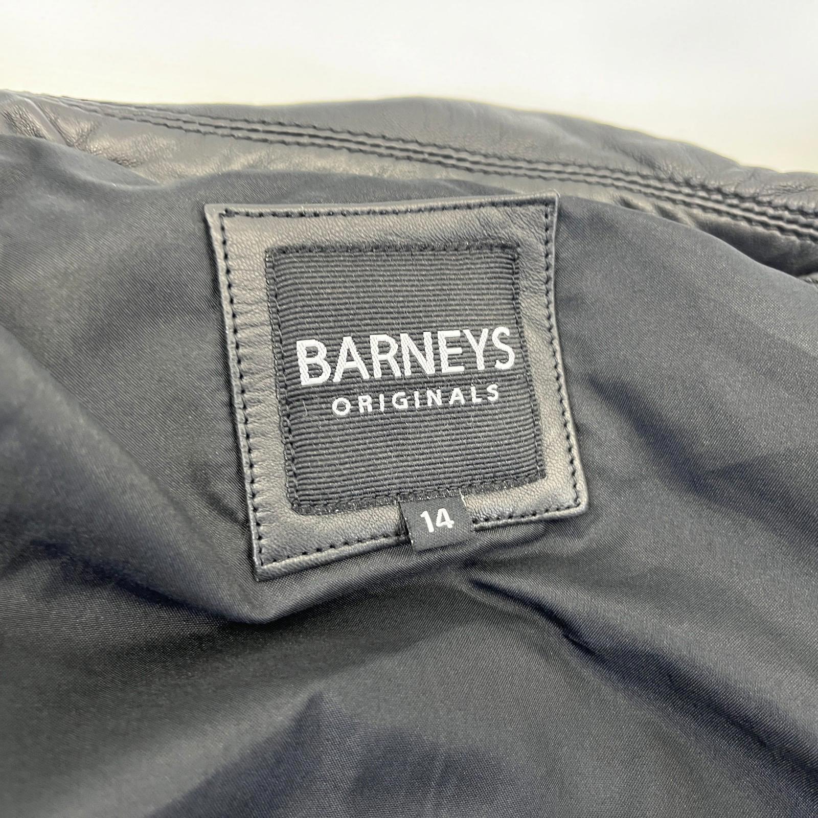 Vintage Barneys Women’s Lamb's Leather Jacket Black size 14 Biker