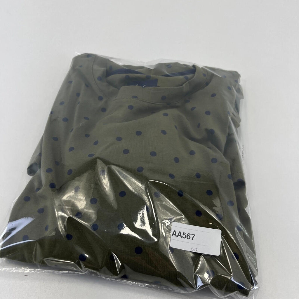 Joules Khaki Green 3/4 Sleeve Casual Dress size 14 Polka Dot