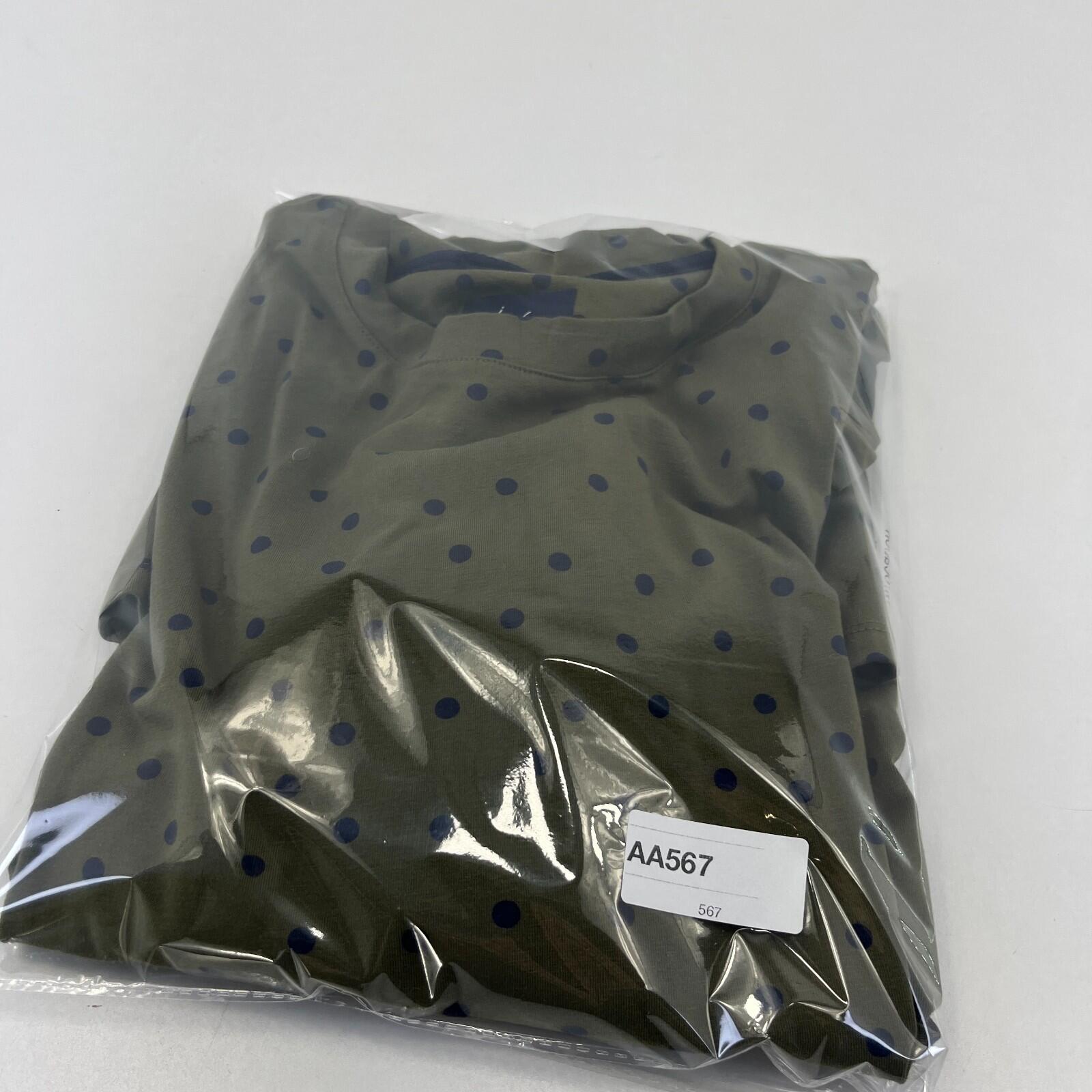 Joules Khaki Green 3/4 Sleeve Casual Dress size 14 Polka Dot