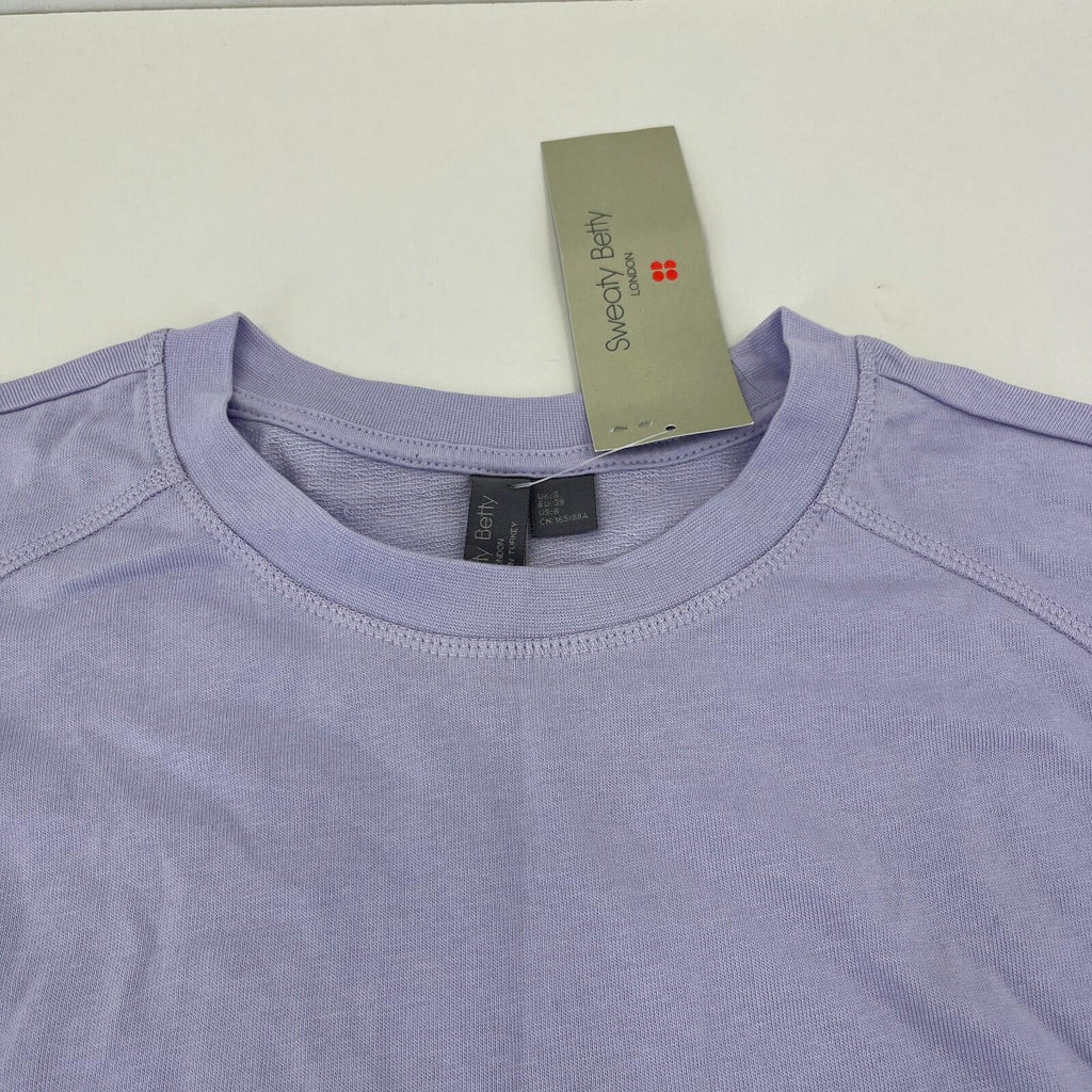 Sweaty Betty After Class Crop Sweatshirt Lilac Heather Purple size Small