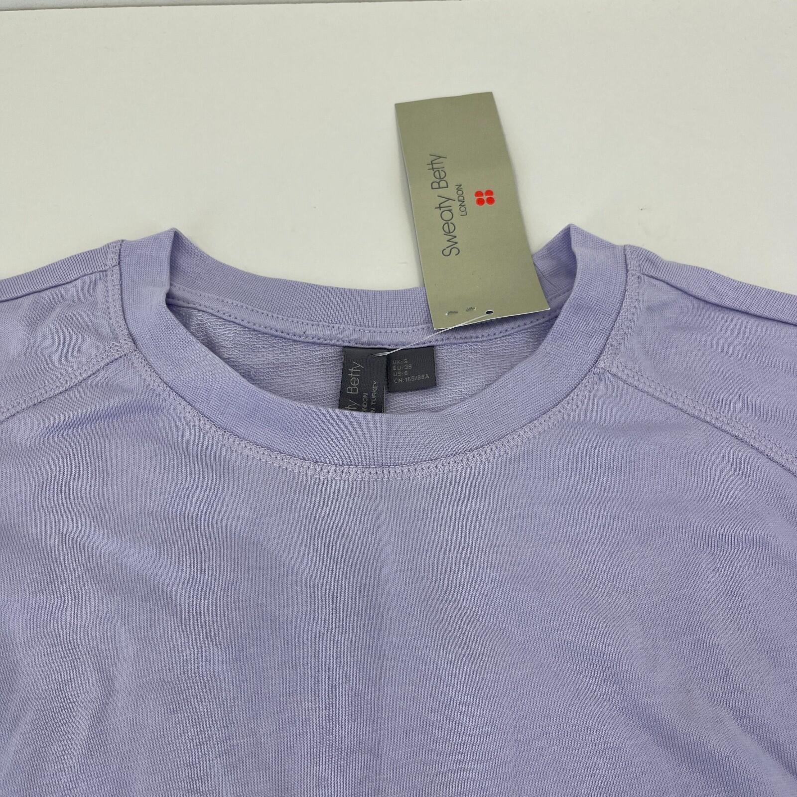 Sweaty Betty After Class Crop Sweatshirt Lilac Heather Purple size Small
