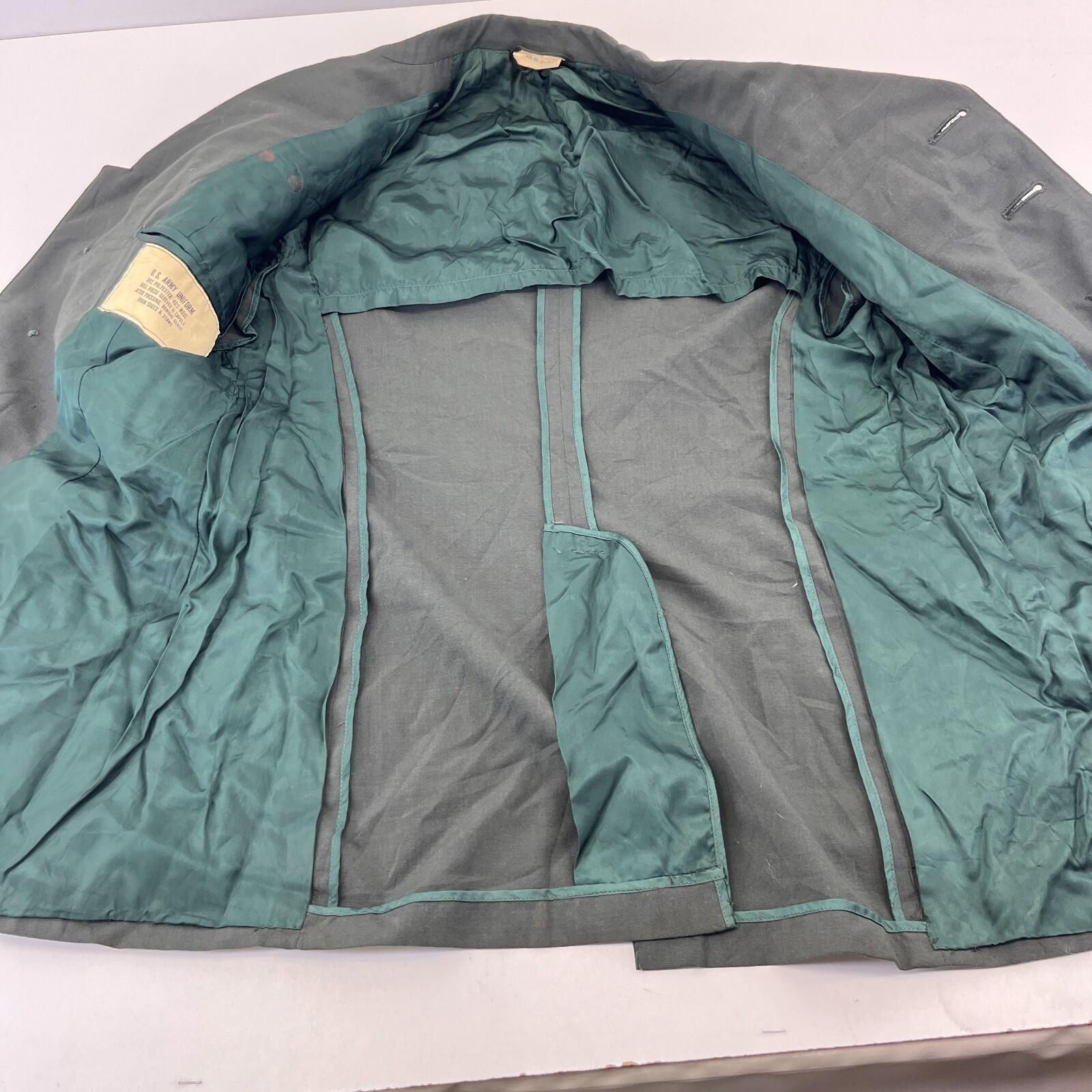 US Army Military Issued AG44 Uniform Jacket Blazer Green with Badges size 36R