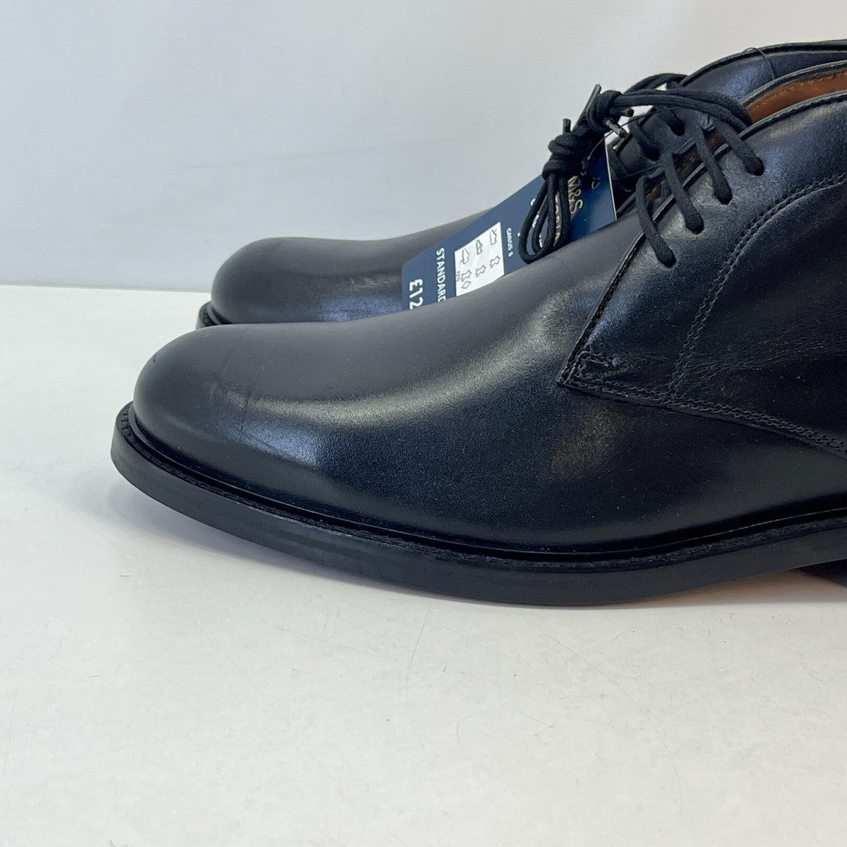 Marks and Spencer Sartorial Black Leather Smart Luxury Boots UK 7 RRP £120 - New