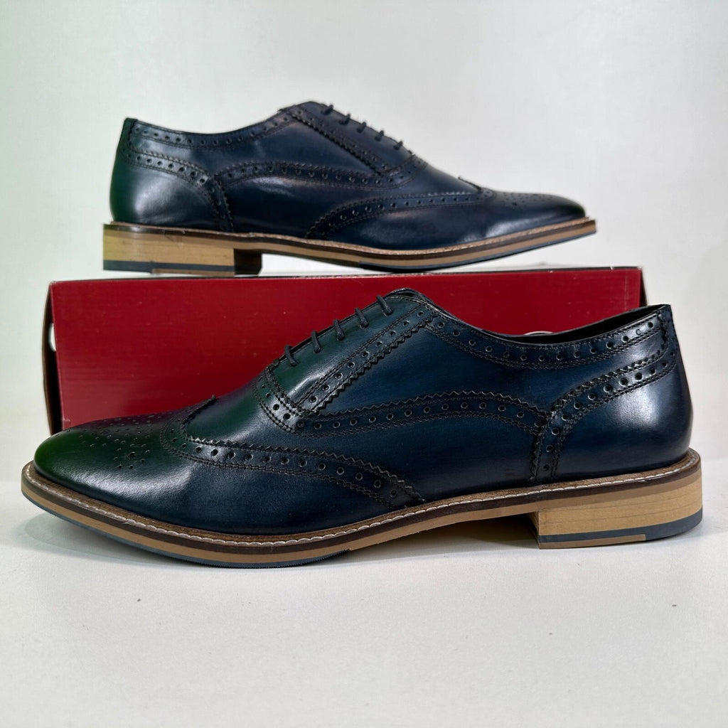 Ikon Buster Brogues Shoes in Navy Blue Smart Casual Lace Up size 6 - NEW in Box