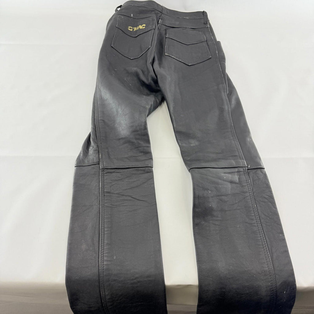 Vintage G.MAC Scottish Leather Jeans Trousers Super Skinny W24" L30" Lace Up Fly