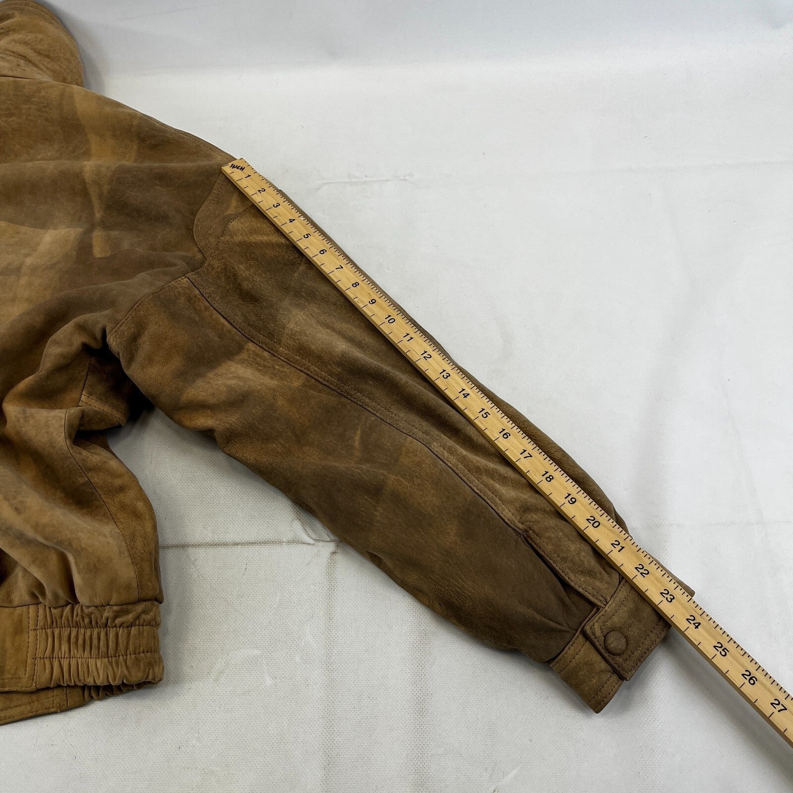 The Vali Collection Soft Leather Jacket 80s Brown Distressed Look size XL