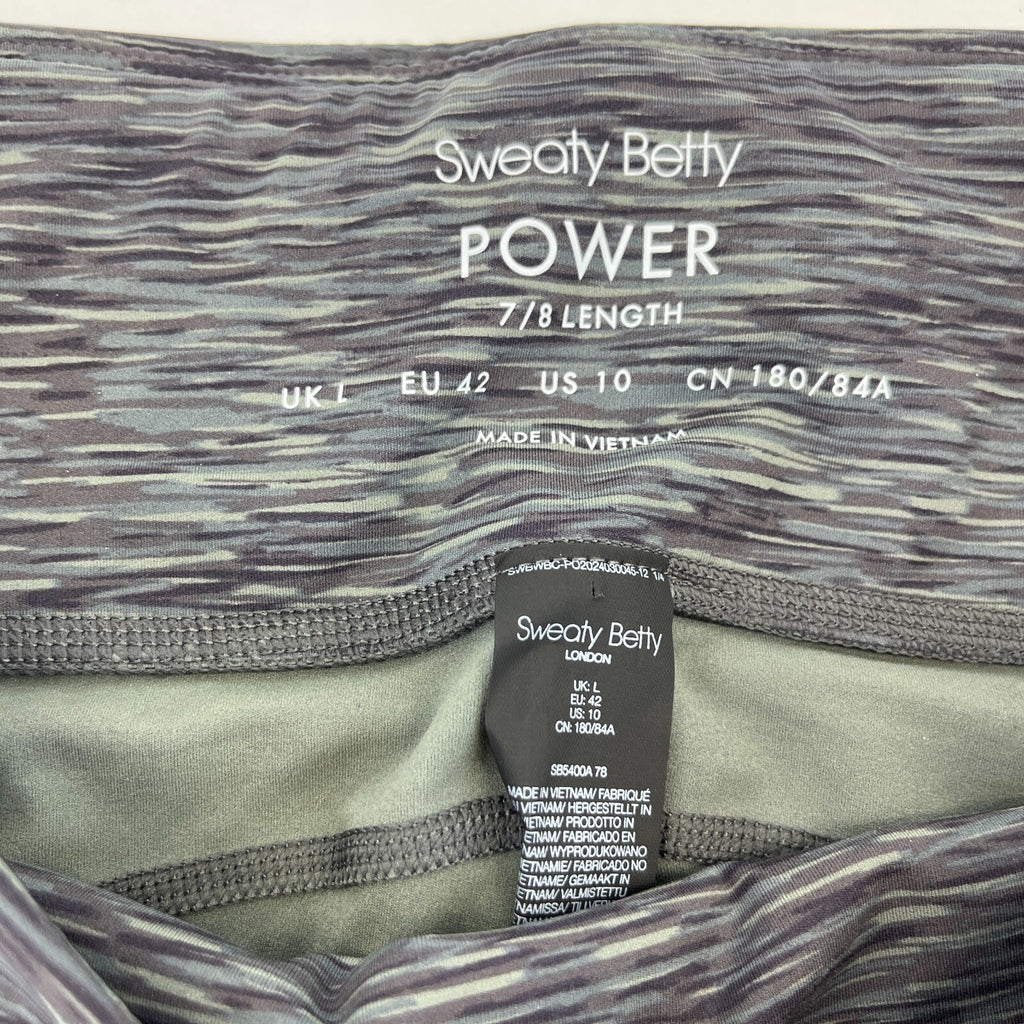 Sweaty Betty Power 7/8 Leggings size L Green Micro Camo Print Gym Yoga Run