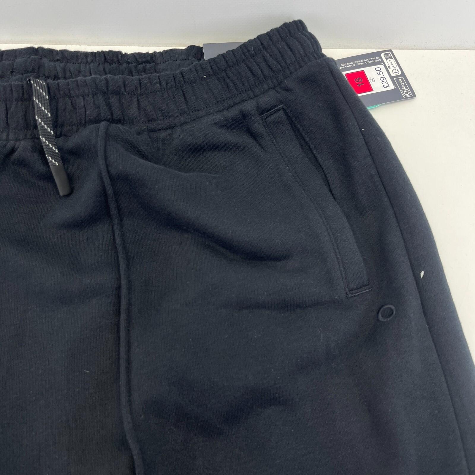 M&S Ladies Goodmove Parachute Joggers Cuffed Trousers Pants Black BNWT size 18