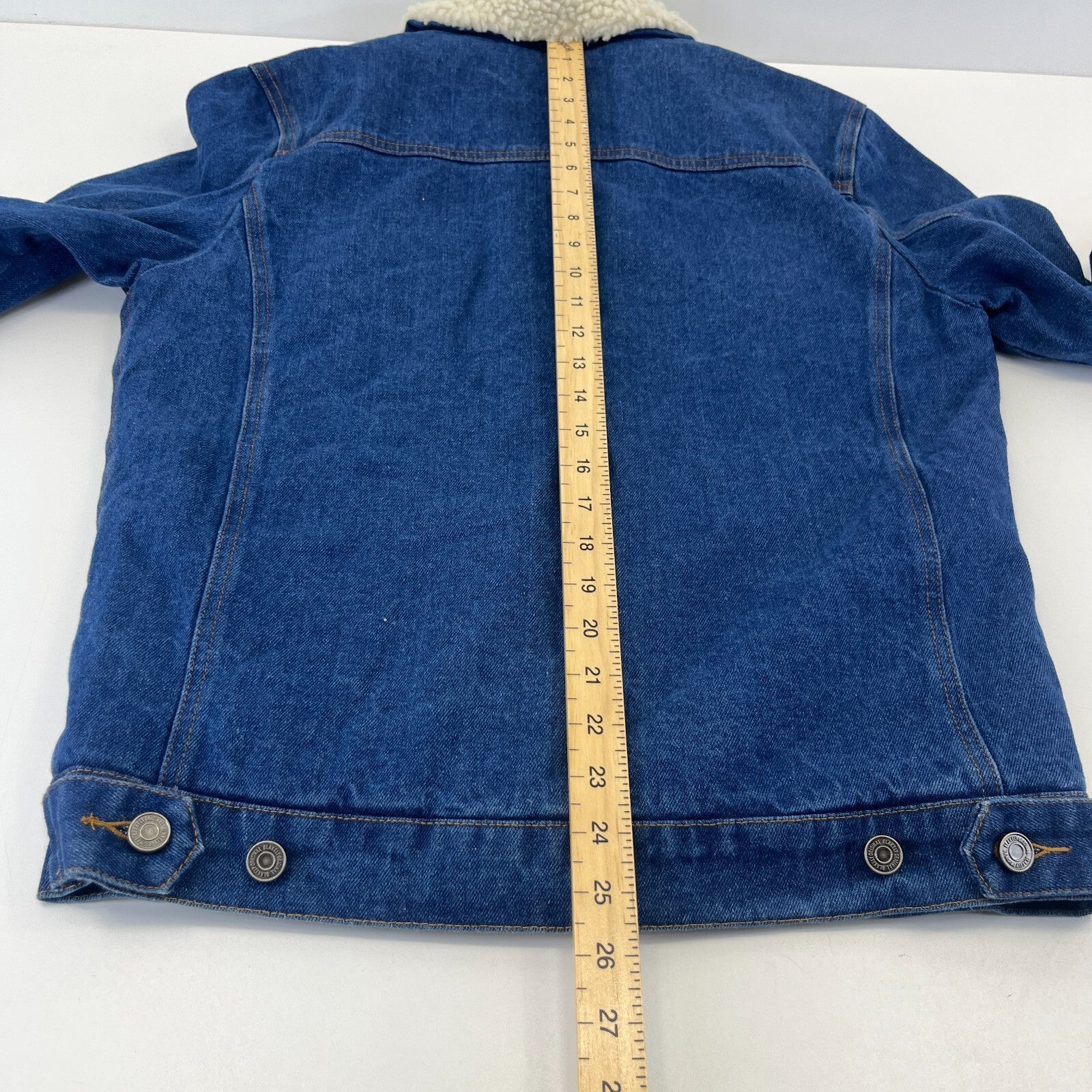 Blakely Mens Blue Denim Jacket Sherpa Fleece Lined Trucker size Medium