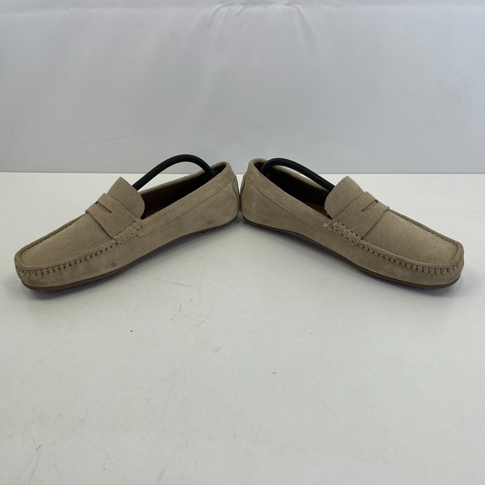 Chatham Parker Shoes Men’s Suede Leather Moccasin Loafers size 8 Beige