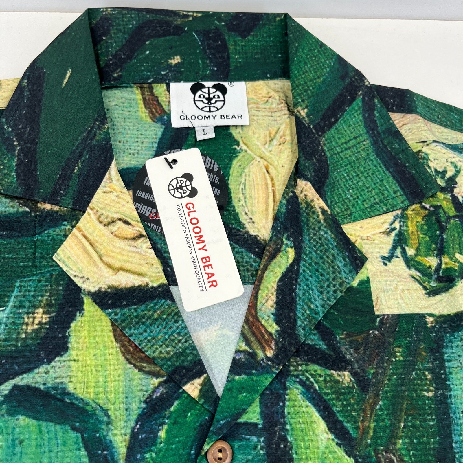 Gloomy Bear AOP Short Sleeve Shirt Forest Jungle Print size L - Sh*te Shirt