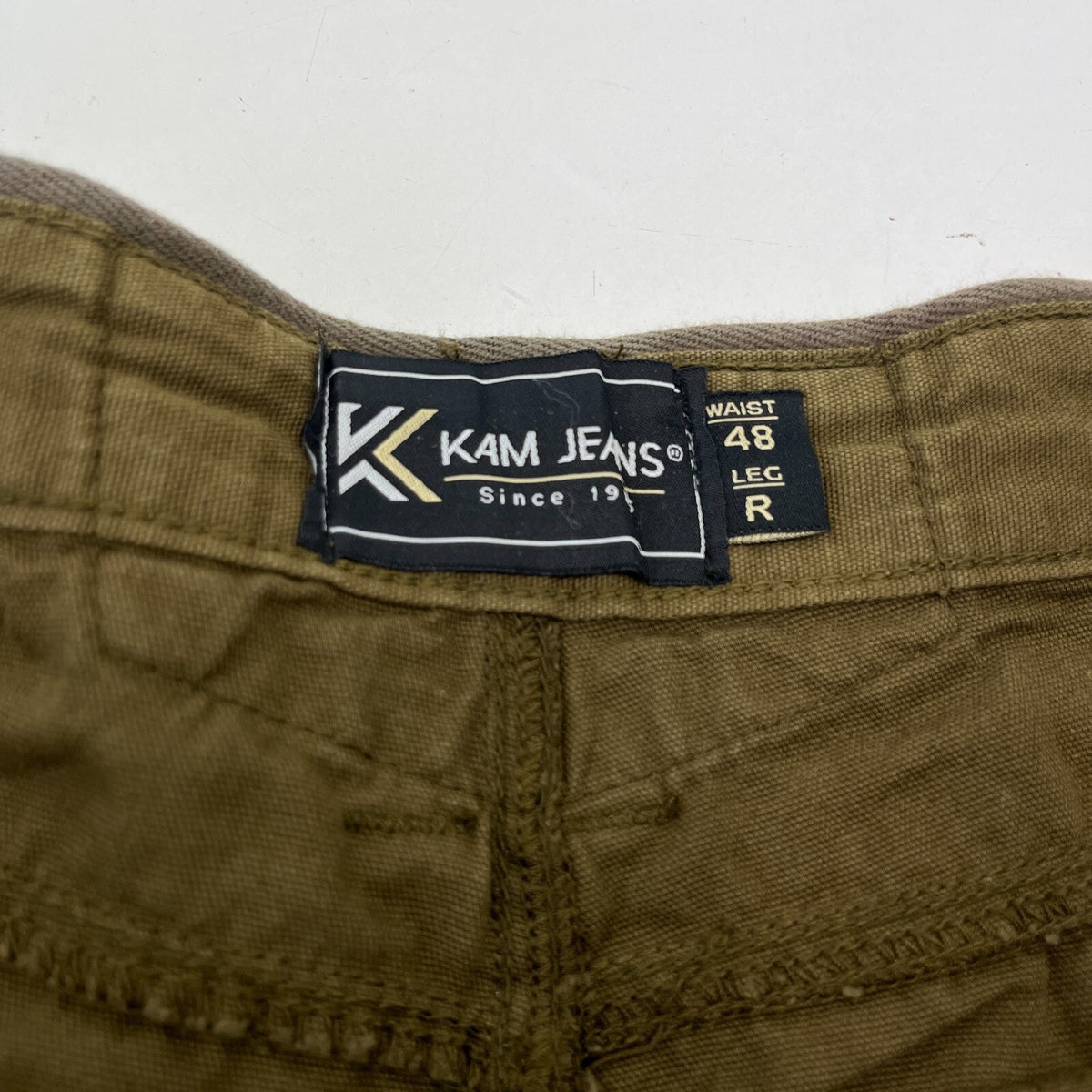 Kam Jeans Men's Cargo Pants Trousers Khaki Brown W48" L32"