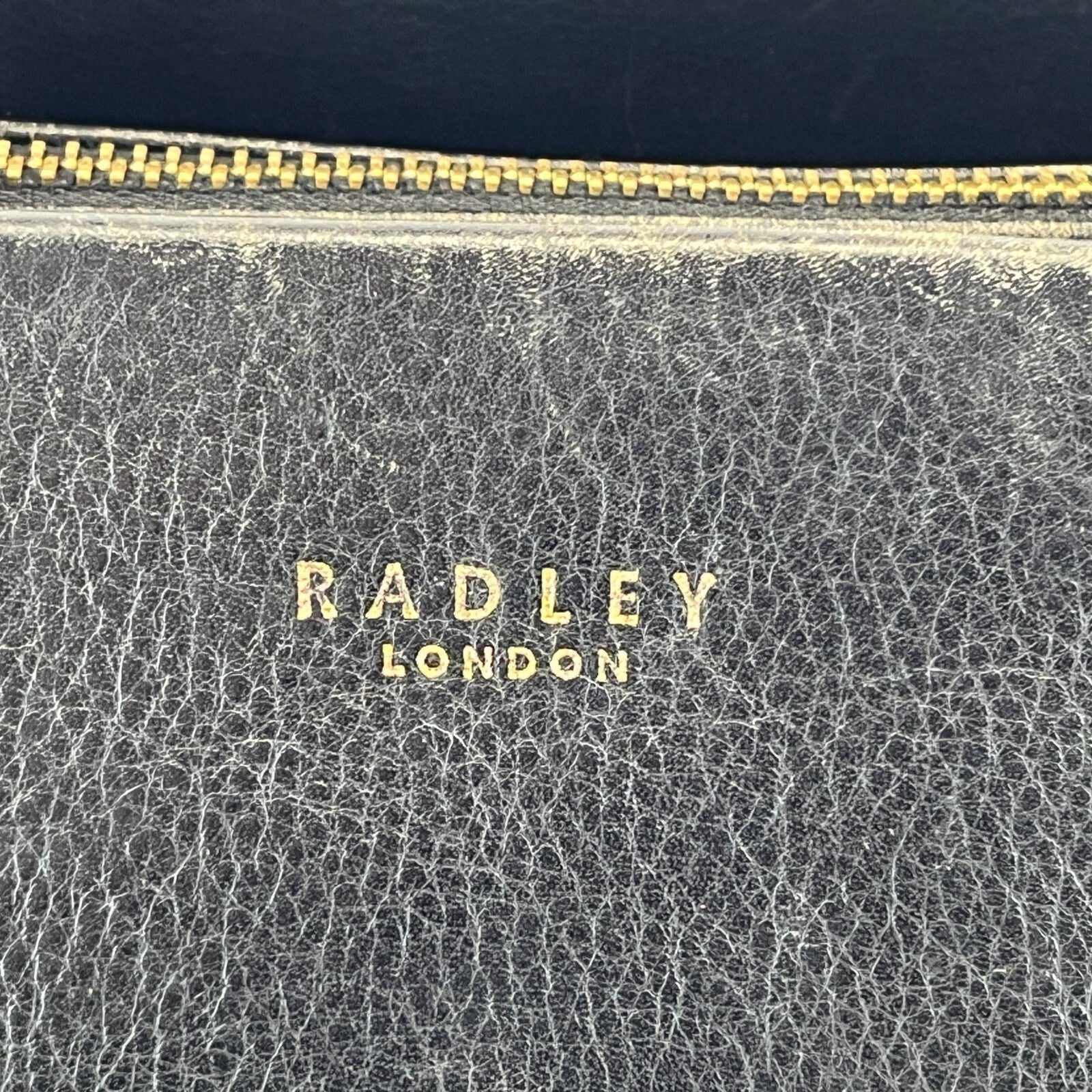 Genuine Radley Nlack Leather Open Top Grab Tote Bag - See Details