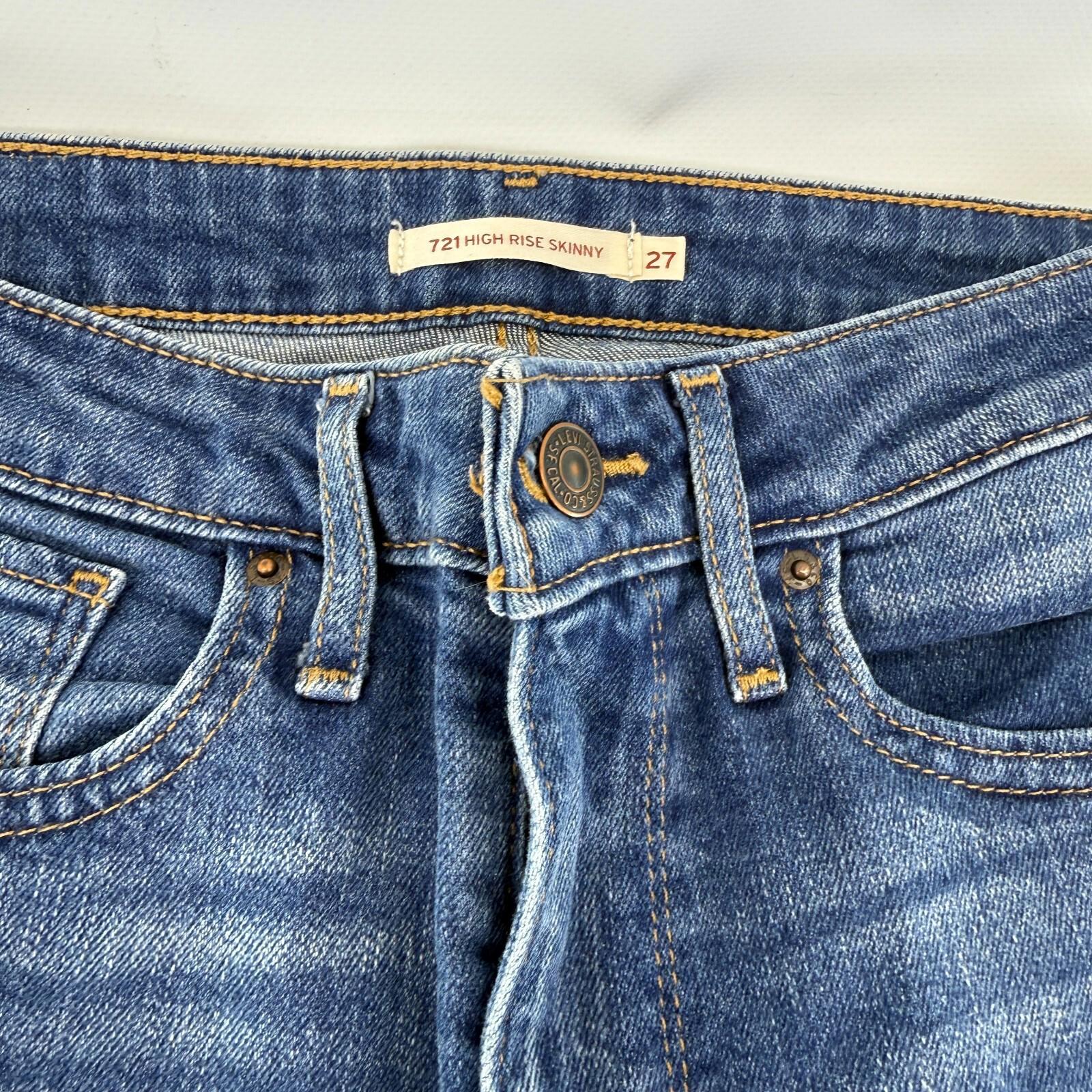 Levi's 721 High Rise Skinny Womens Jeans Blue Regular Straight W27" L32"