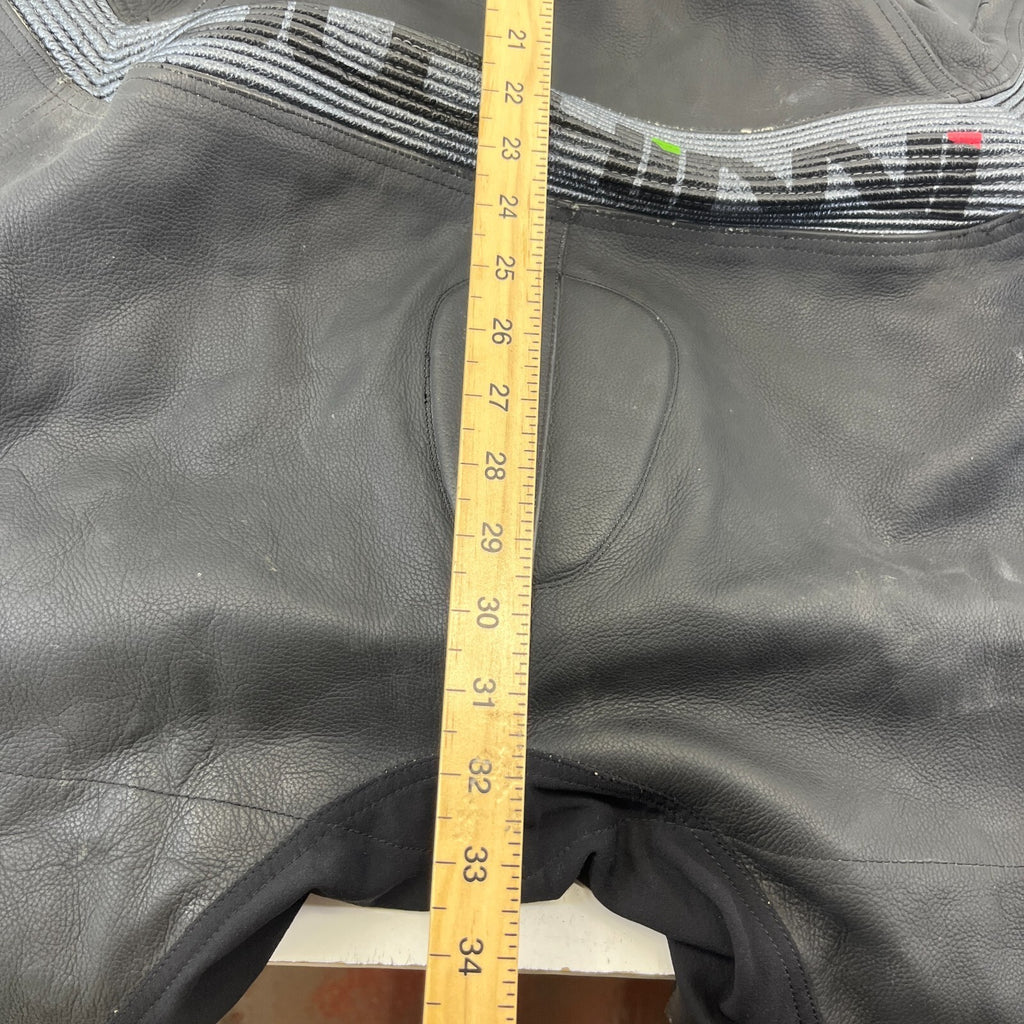Duchinni 1 Piece Leather Suit with Hump Men's UK 40 EU 50 Black & Gunmetal Grey