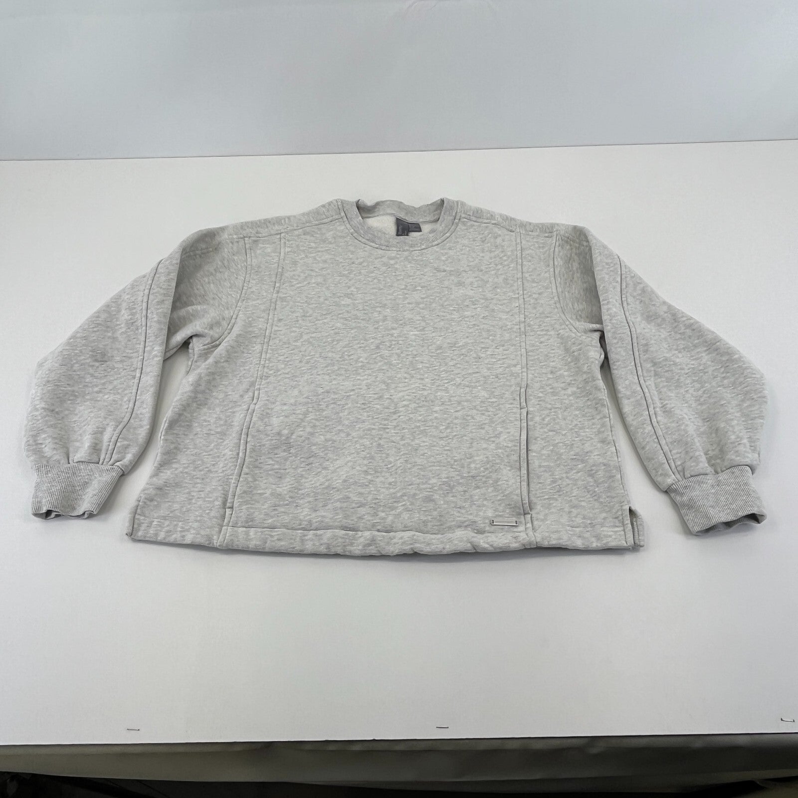 Sweaty Betty Premium Brushed Crew Neck Thick Sweatshirt Light Grey size M/12