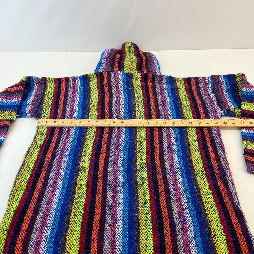Genuine Mexican Baja Hoodie Pullover Hippie Festival Multicoloured UK size M
