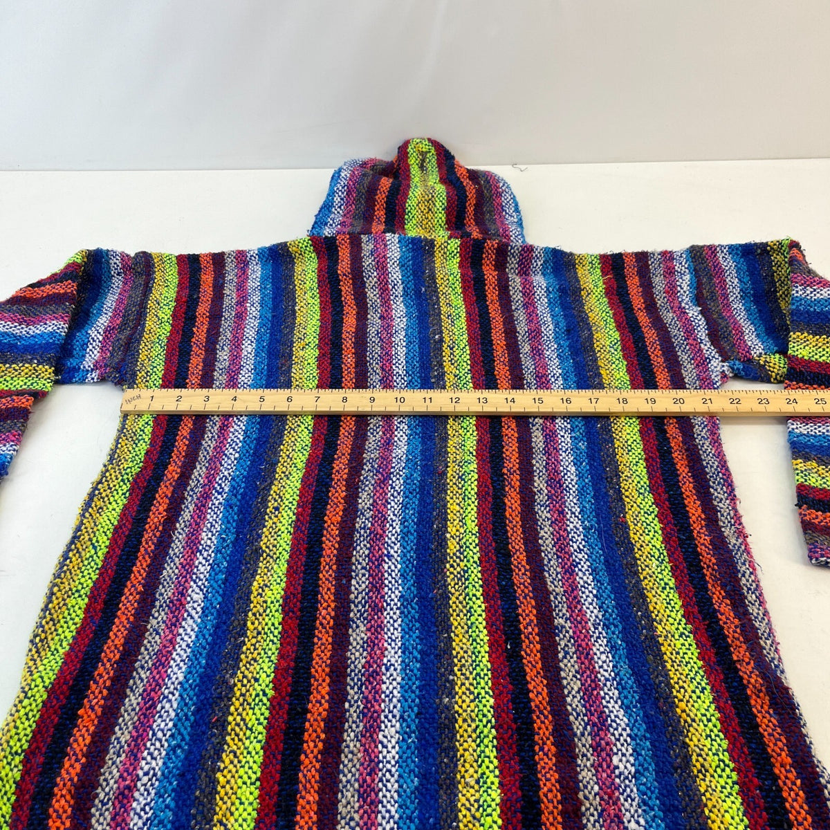 Genuine Mexican Baja Hoodie Pullover Hippie Festival Multicoloured UK size M