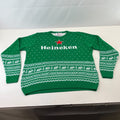 Heineken Christmas Jumper Green Men's Festive Work Party size XL