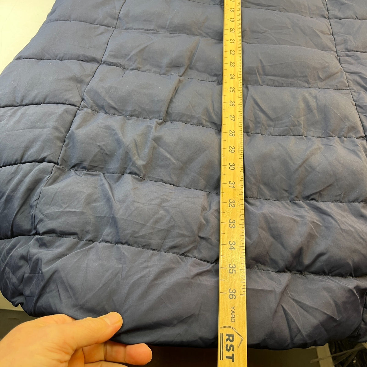 TOG24 Women’s Blue Hooded Long Puffer Coat Quilted Padded with Fur Fringe UK 18
