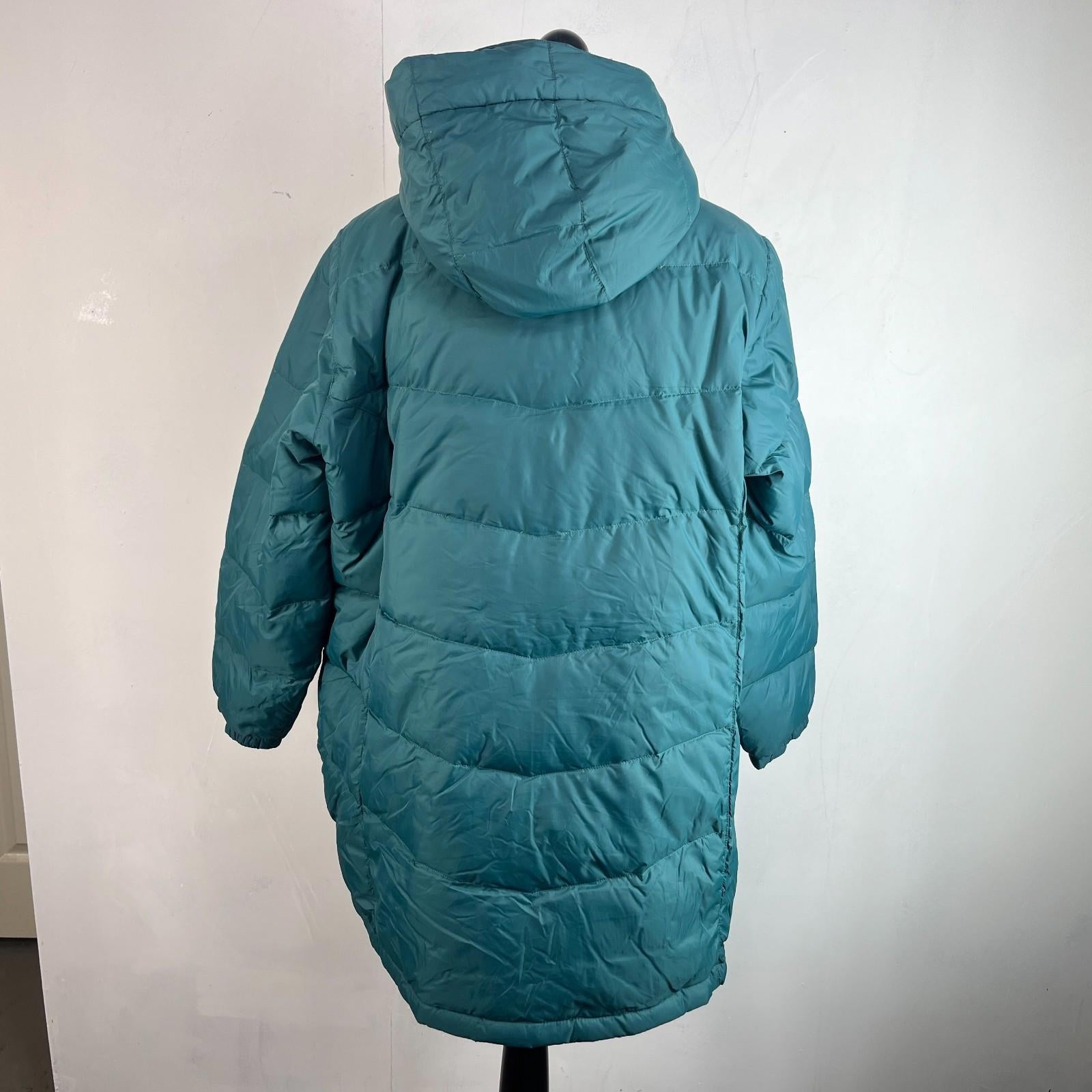 L L Bean Puffer Coat Women's Size 3XL (18) Green Hooded Goose Down Insulated