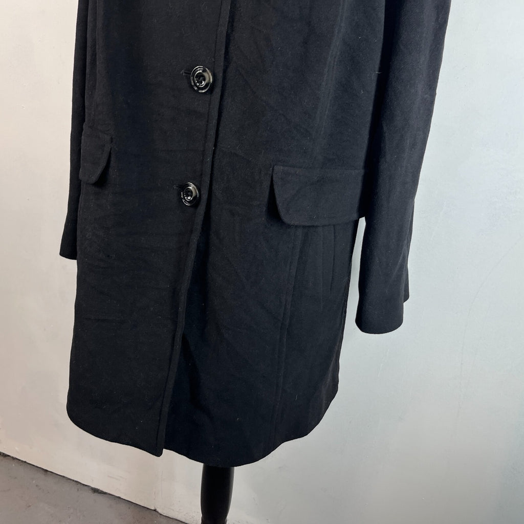 London Fog Men's Wool Blend Overcoat in Black Regular Mid Length size XL