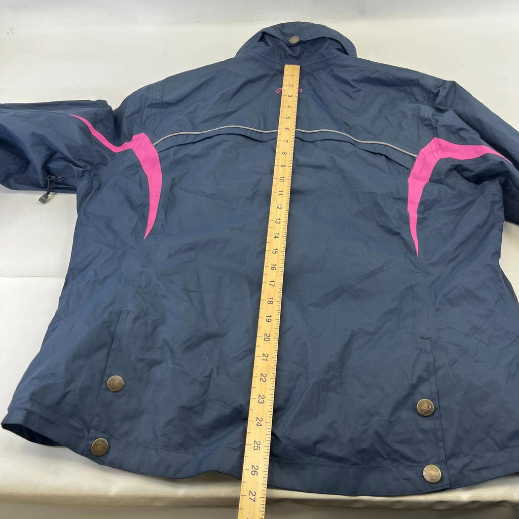 Joules Waterproof Hiking Jacket Raincoat Women’s Size 18 Navy Blue & Pink Coast