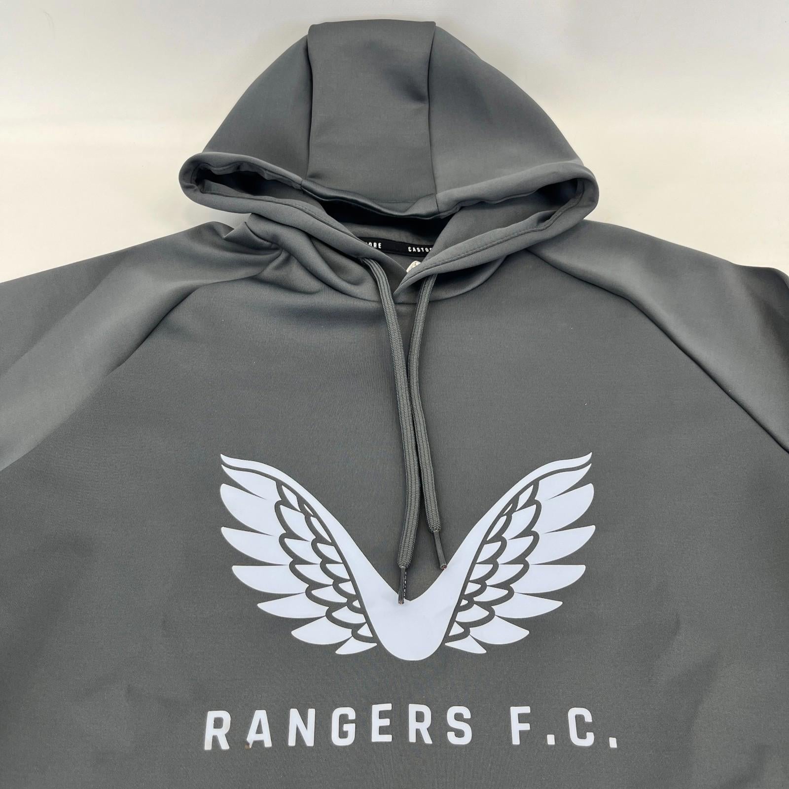 Authentic Castore Glasgow Rangers Travel Hoodie in Grey size XS - New with Tags