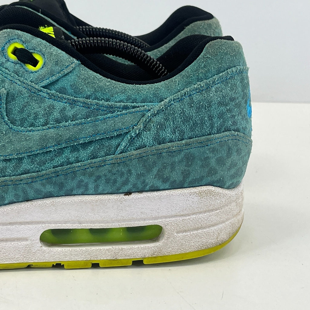 Nike Air Max 1 Blue Leopard Print Aquamarine Suede size UK 11 - EU 46