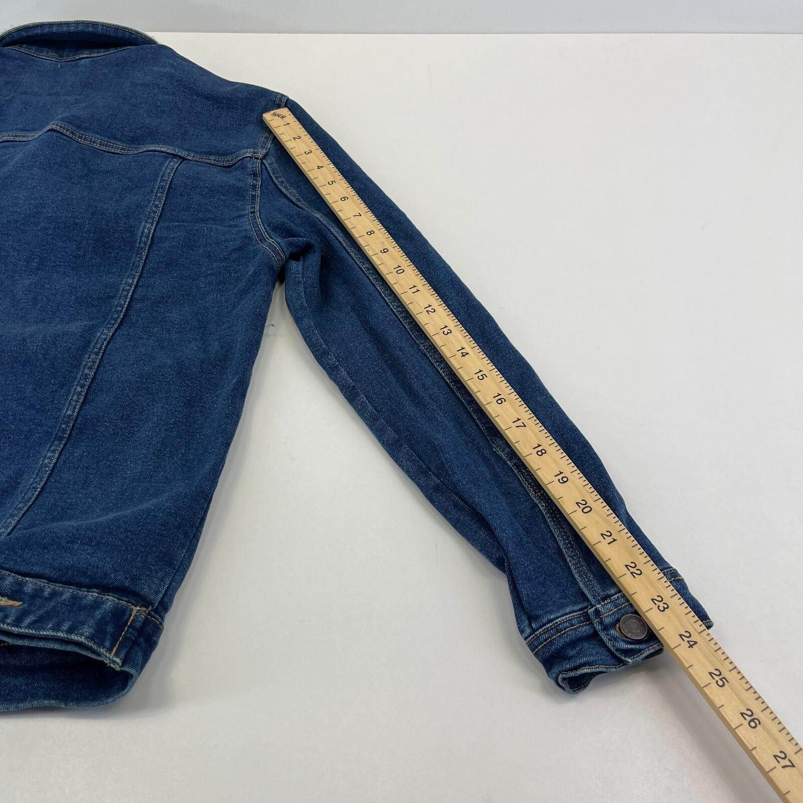 Denim Project Blue Denim Trucker Jacket with Sherpa Collar size Medium