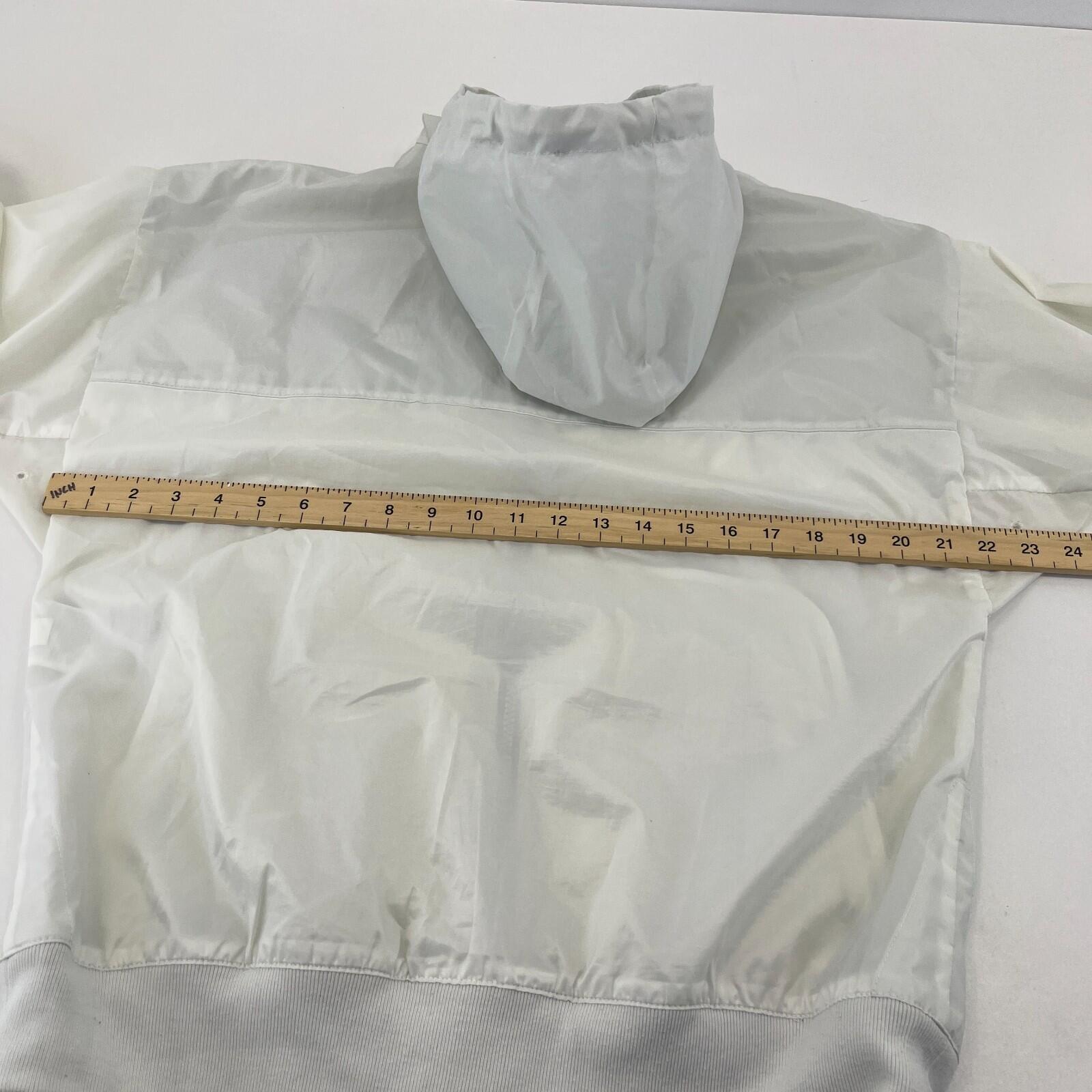 Adidas Marble Hooded Waterproof Jacket Bomber size M Full Zip in White - Rare