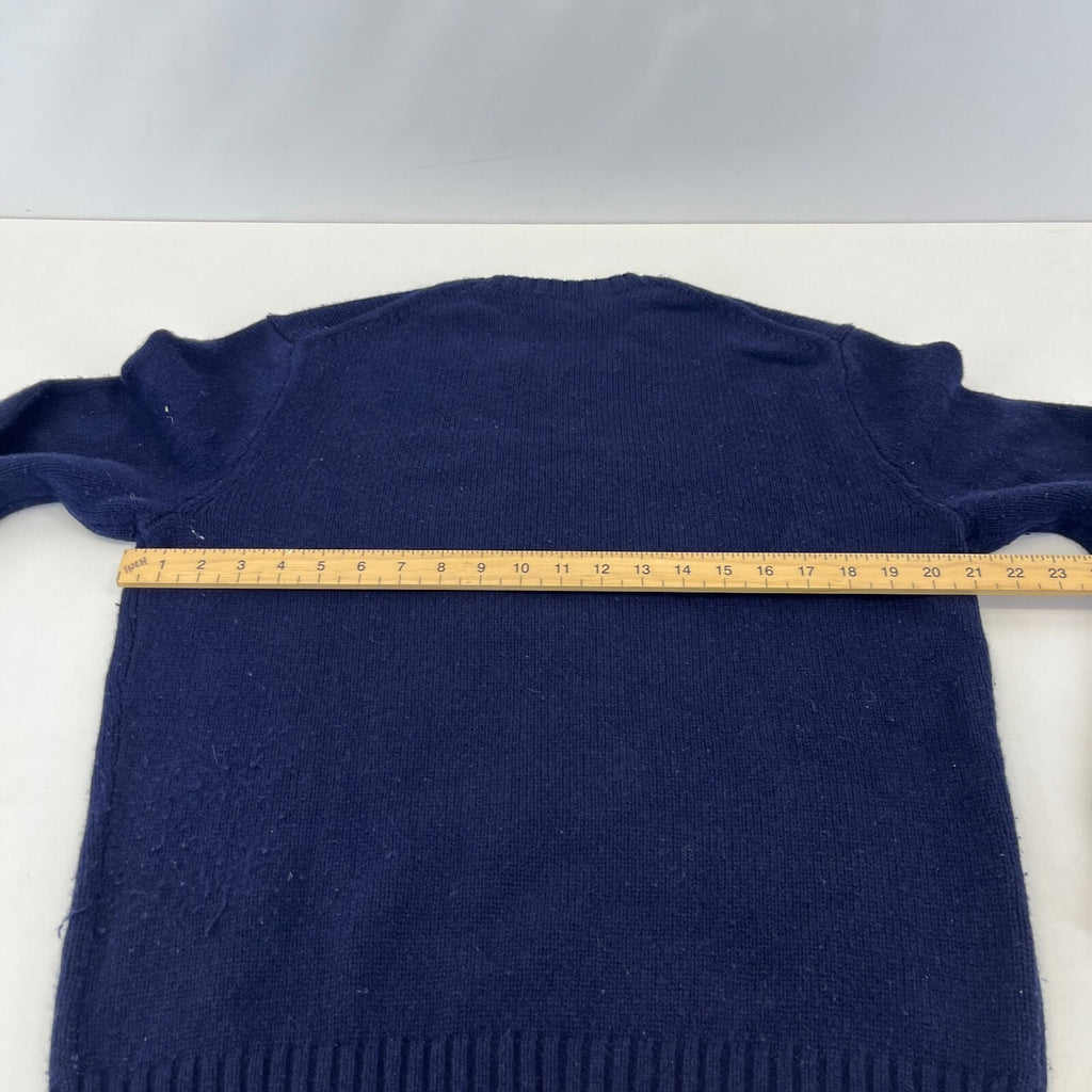 Polo Ralph Lauren Jumper Womens Medium Navy Blue Bear Wool Knit Pullover Sweater