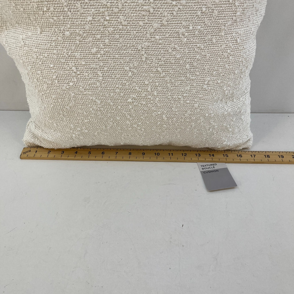 Marks and Spencer M&S Cotton Textured Boucle Cushion White Square 43cm - 17" New