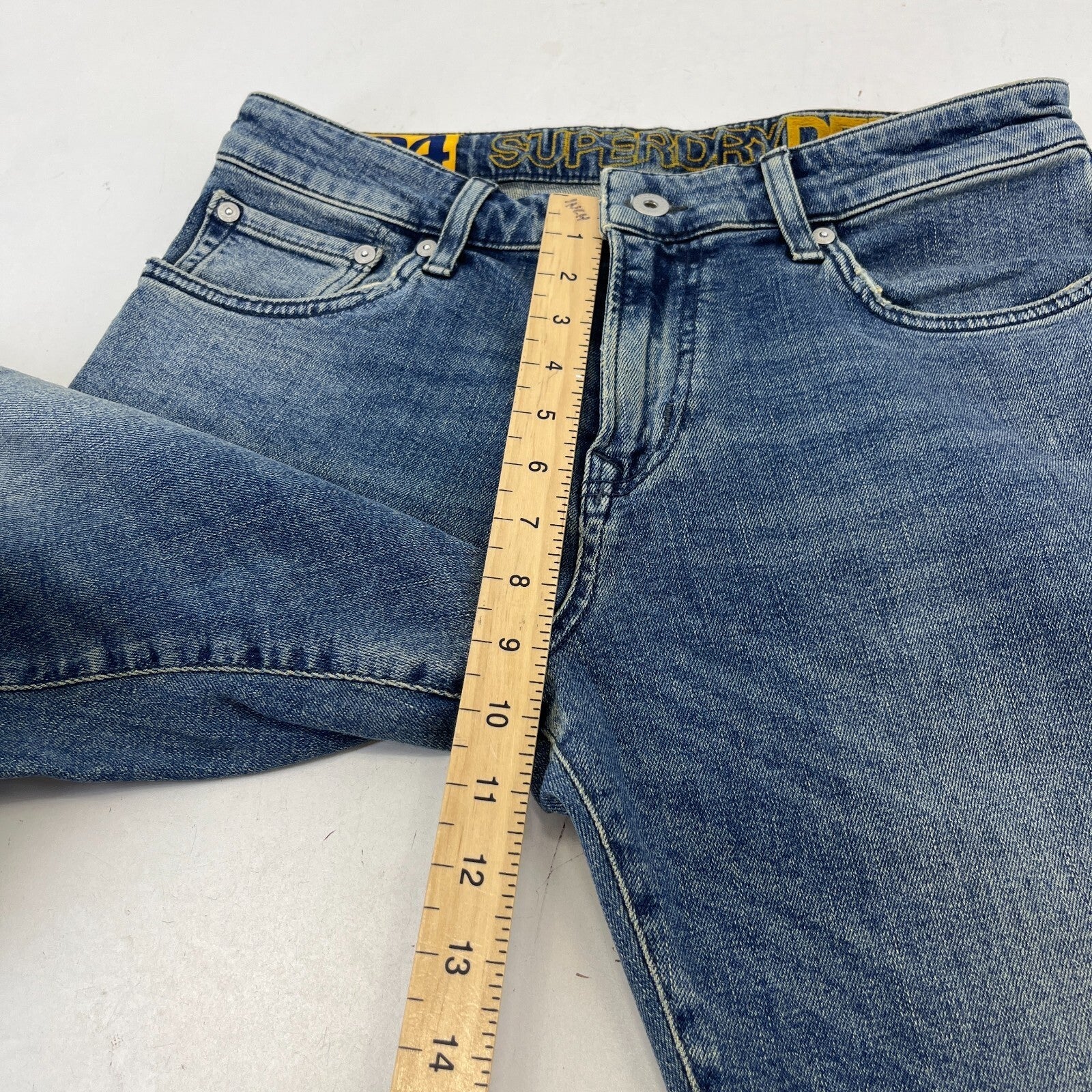 Mens SuperDry 04 Daman Straight Stretch Blue Jeans W31" L30"