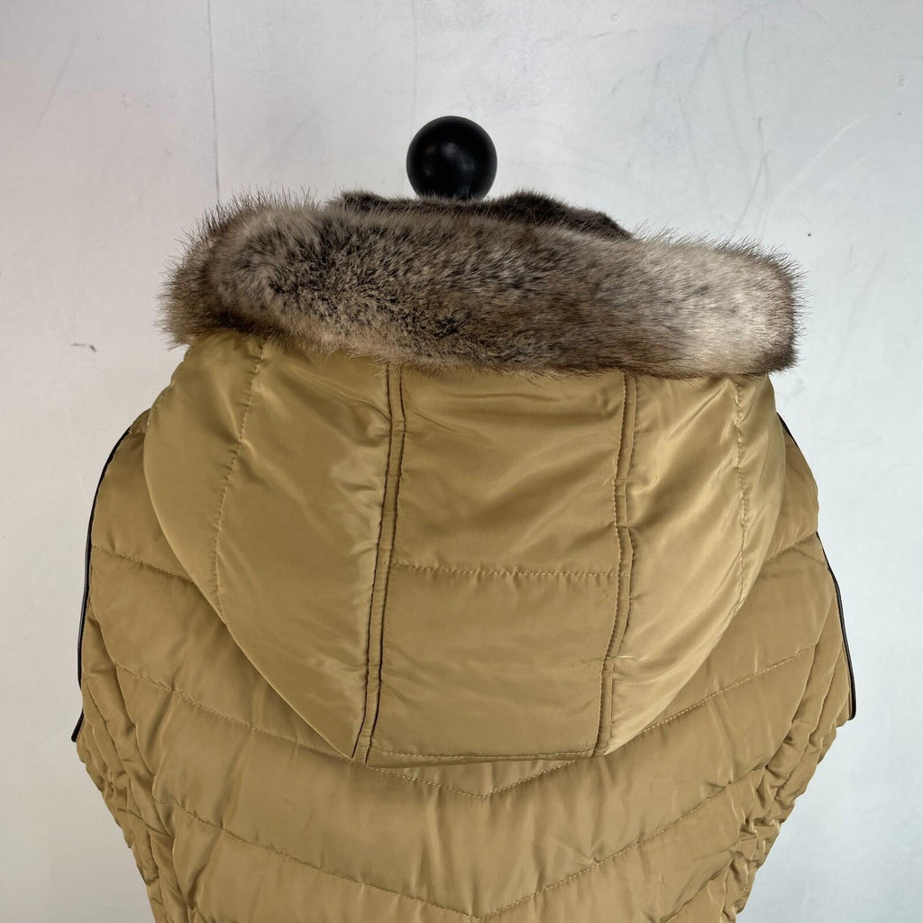Joules Warm Welcome Collection Quilted Gilet with Faux Fur Collar Brown size 20