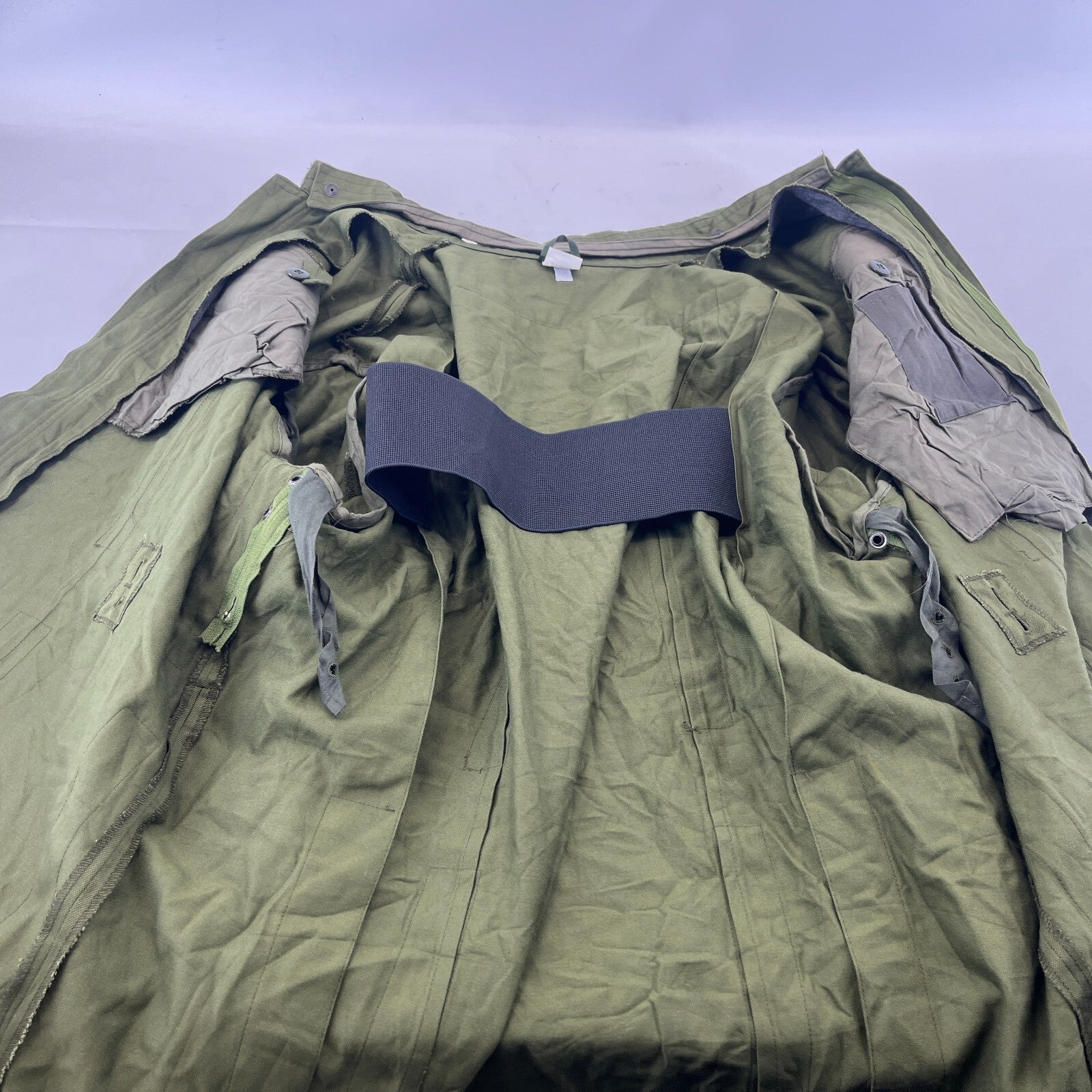 Vtg Norskin 80's German Polizei Denim Work Jacket Chore Coat OG Green Size EU 56