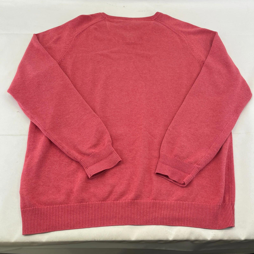 Fynch Hatton Supersoft Cotton Men's V Neck Jumper in Pastel Pink size 2XL