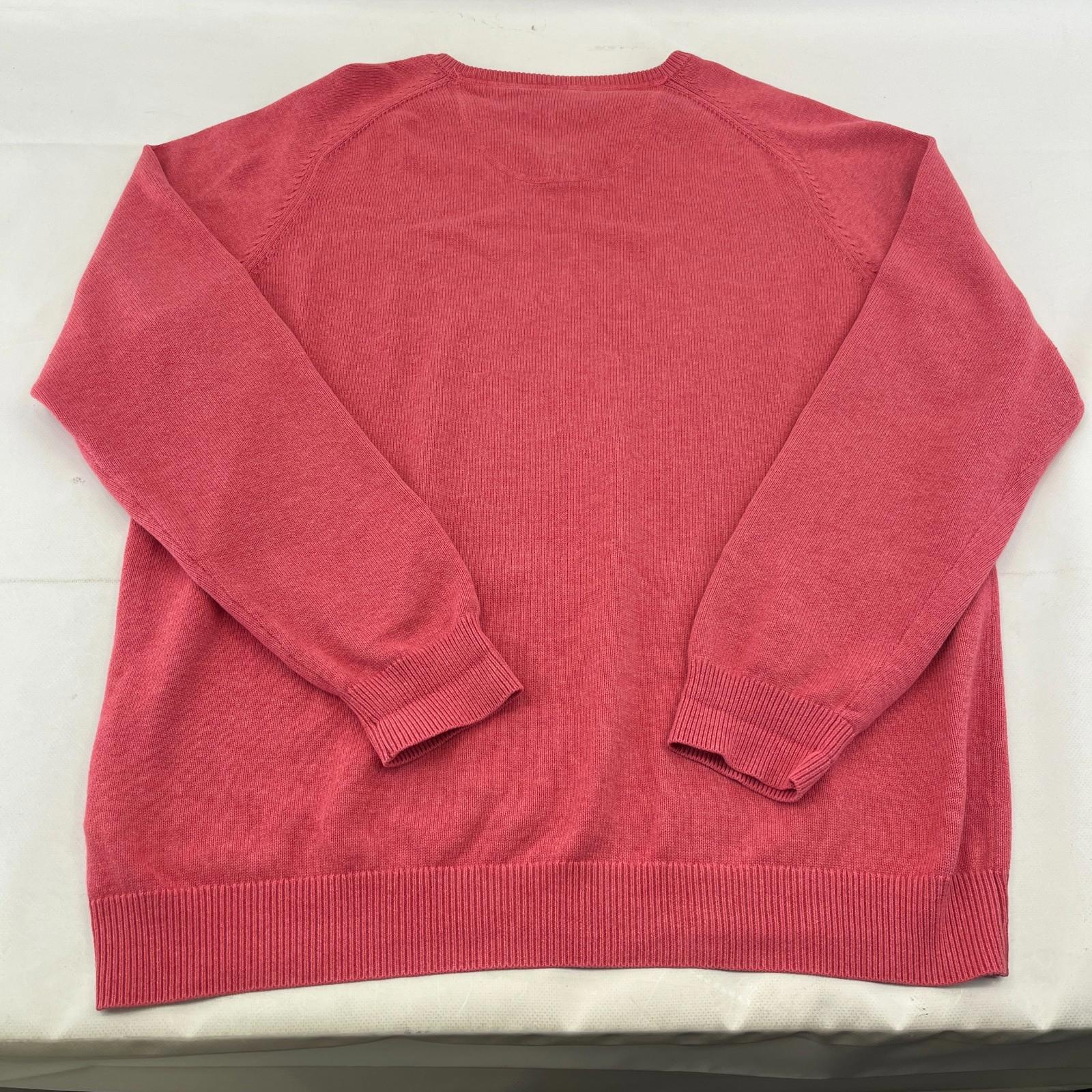 Fynch Hatton Supersoft Cotton Men's V Neck Jumper in Pastel Pink size 2XL