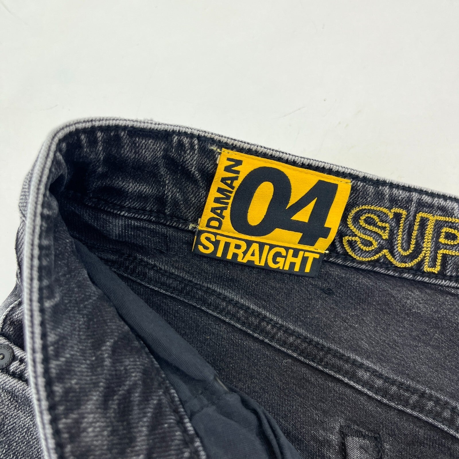 Mens SuperDry 04 Daman Straight Stretch Black Jeans W31" L31"