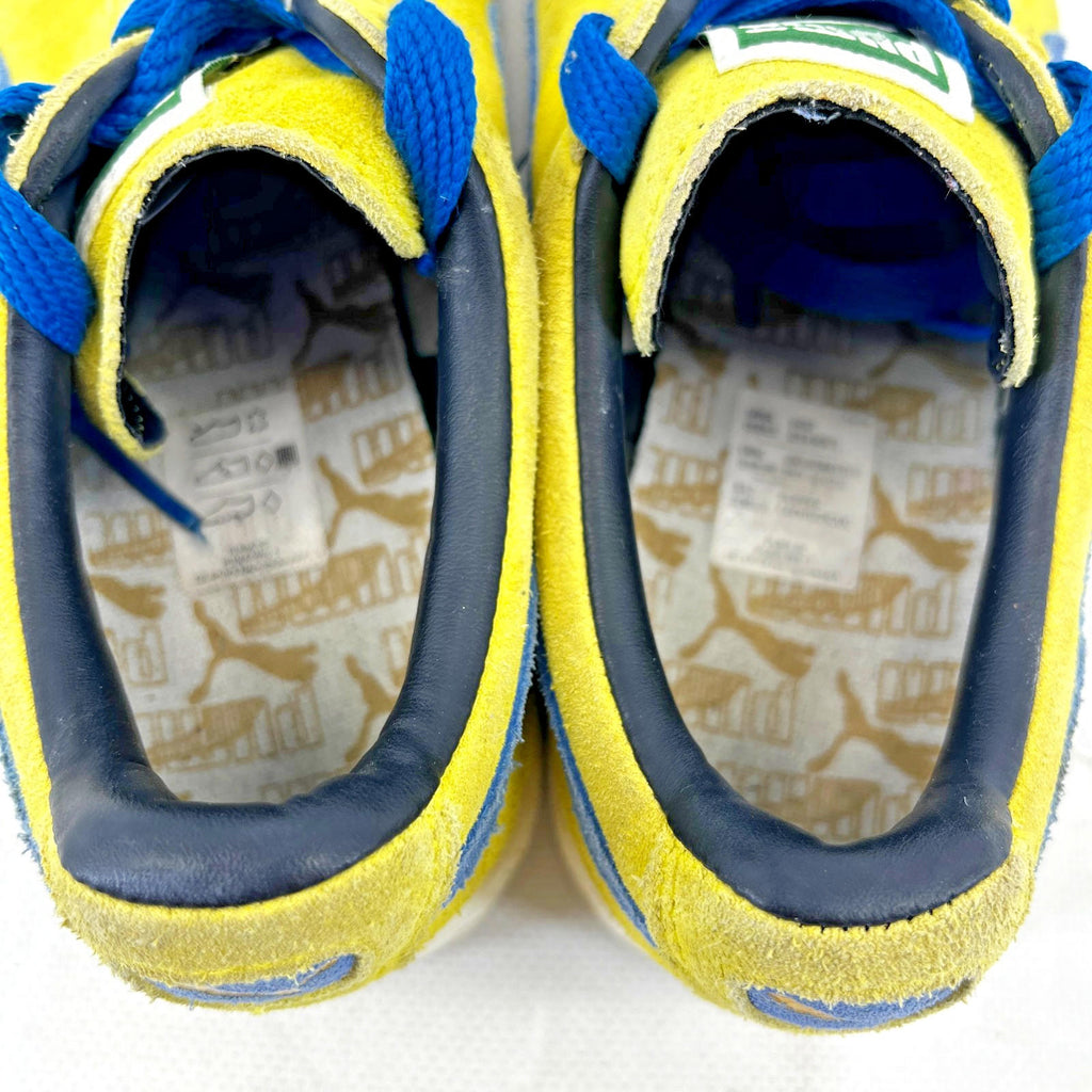 Puma Retro Yellow & Blue Suede Lace Up Trainers Ladies UK size 4