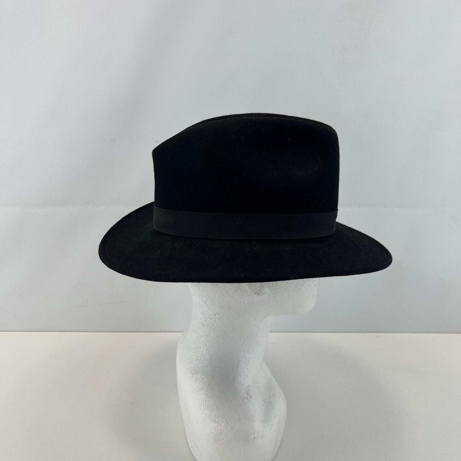 Debenhams Men's Fedora Hat Black 100% Wool size Small