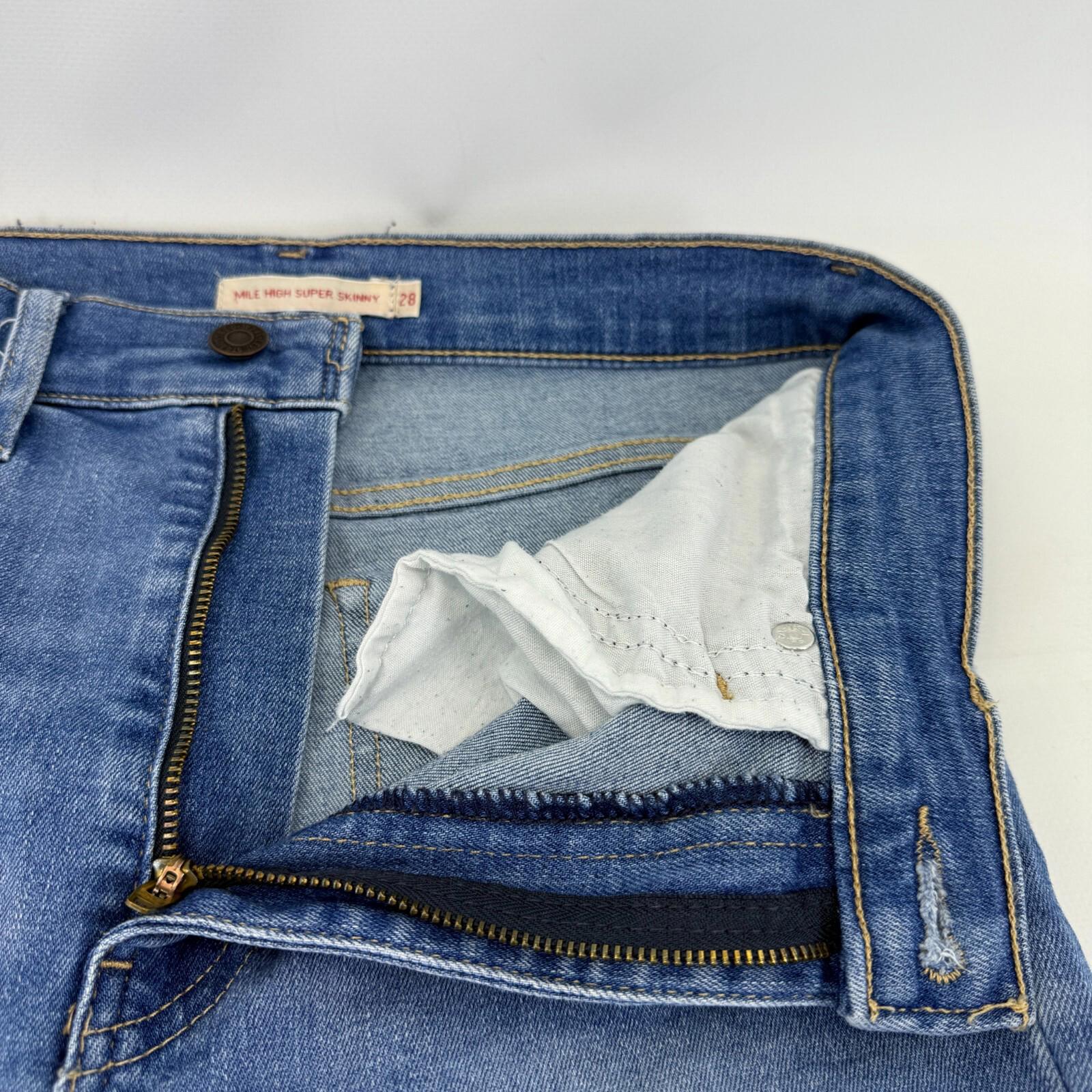 Levi’s Premium Mile High Super Skinny Jeans Blue Denim W28" Leg 28"