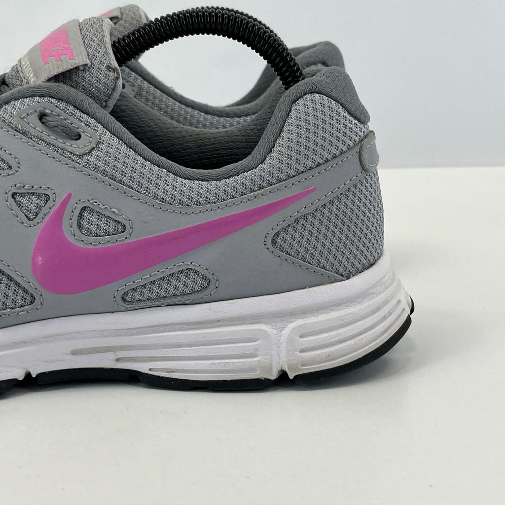 Nike Trainers Revolution 2 Grey & Pink Mesh Running Gym Shoes size UK 7 / EU 41