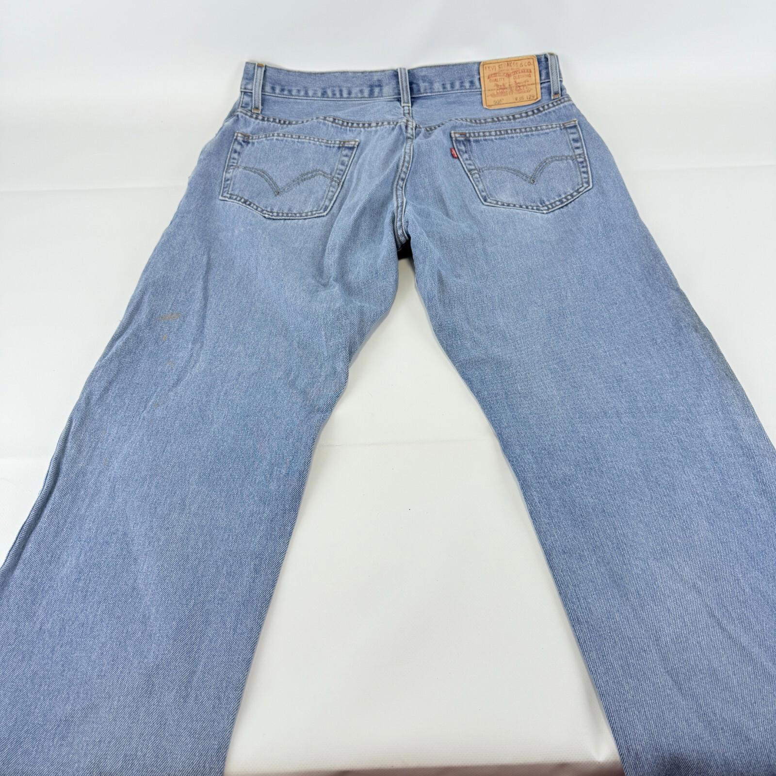 Vintage Levis 505 Jeans Stonewash Straight Blue W36" L29" Red Tab Denim