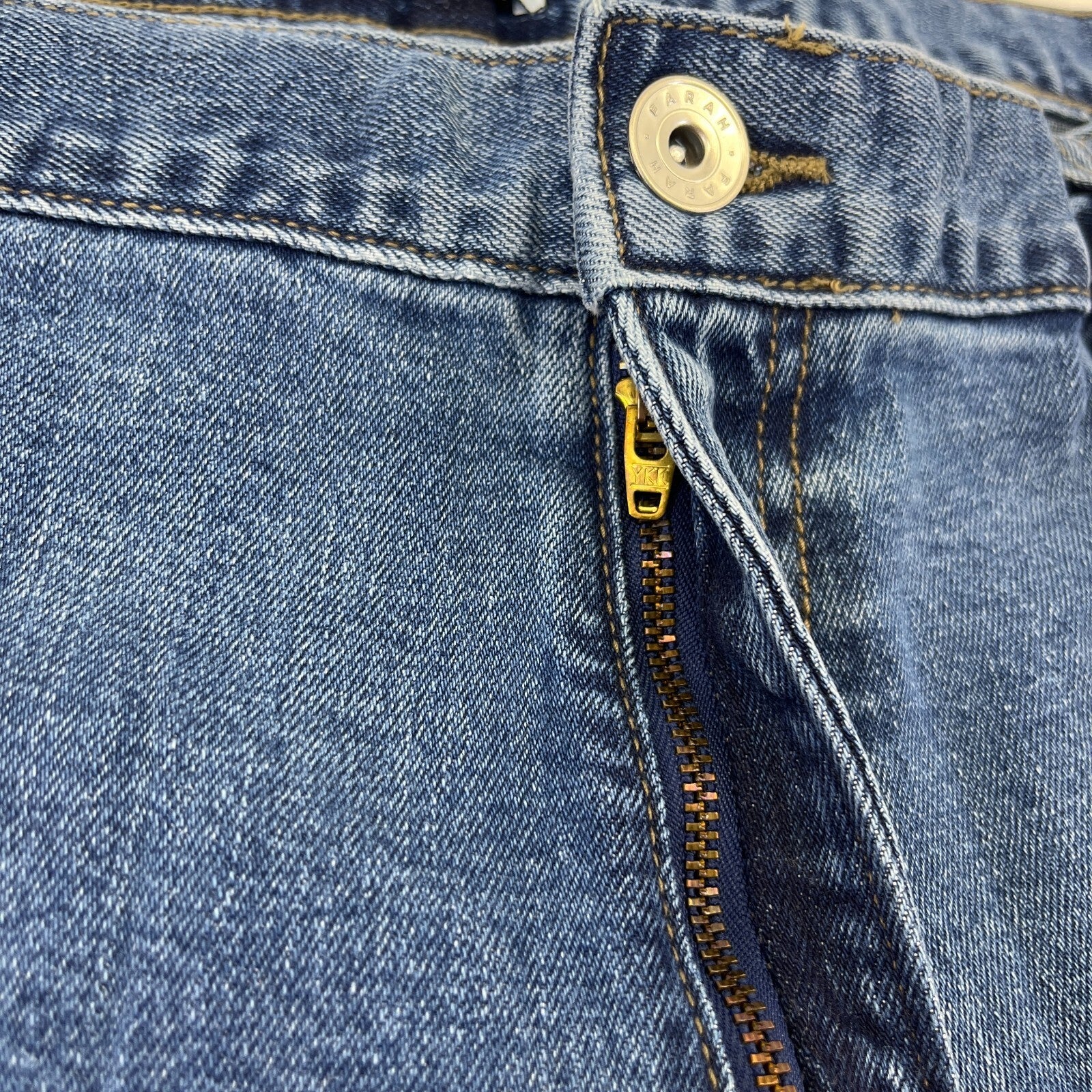 Men's Farah Norwood Indigo Mid Blue Regular Fit Jeans Straight Leg W48" L32" New