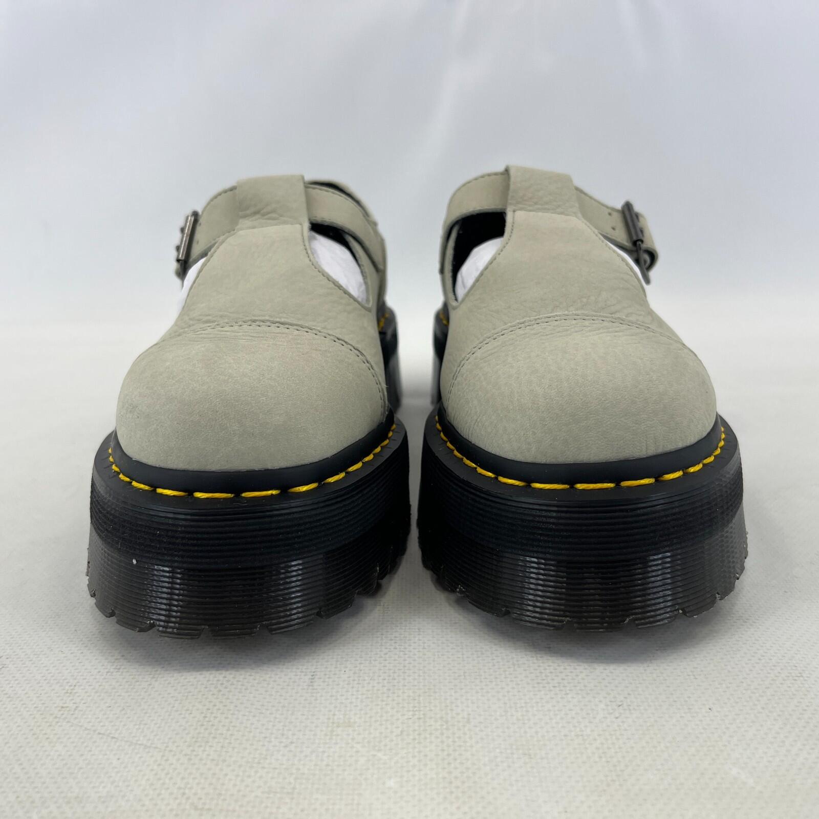 Dr. Martens Bethan Nubuck Leather Platform Mary Jane Shoes UK 8 EU42 Mint Green